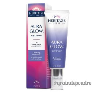 New! Heritage Store Aura Glow Calming Lavender 3 in 1 Toner Serum Moisturizer